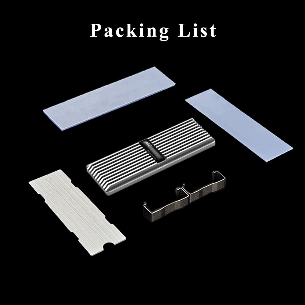 Aimeixin M.2 Heatsink Cooler, Aluminum Heat Sinks With Silicone Thermal Pad For Nvme M.2 2280 Ssd (Silver)