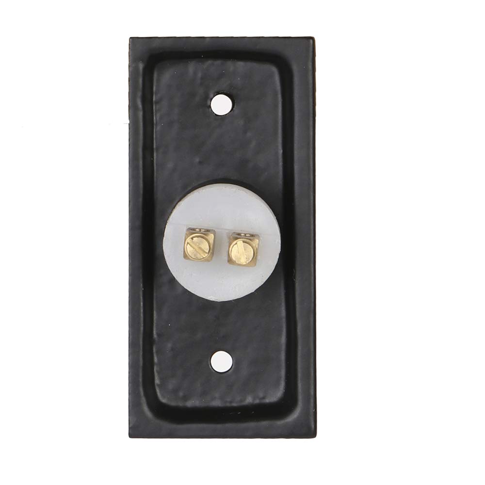 Wired Iron Doorbell Chime Push Button In Black Powder Coat Finish, Vintage Decorative Door Bell With Easy Installation, 2 9/16''