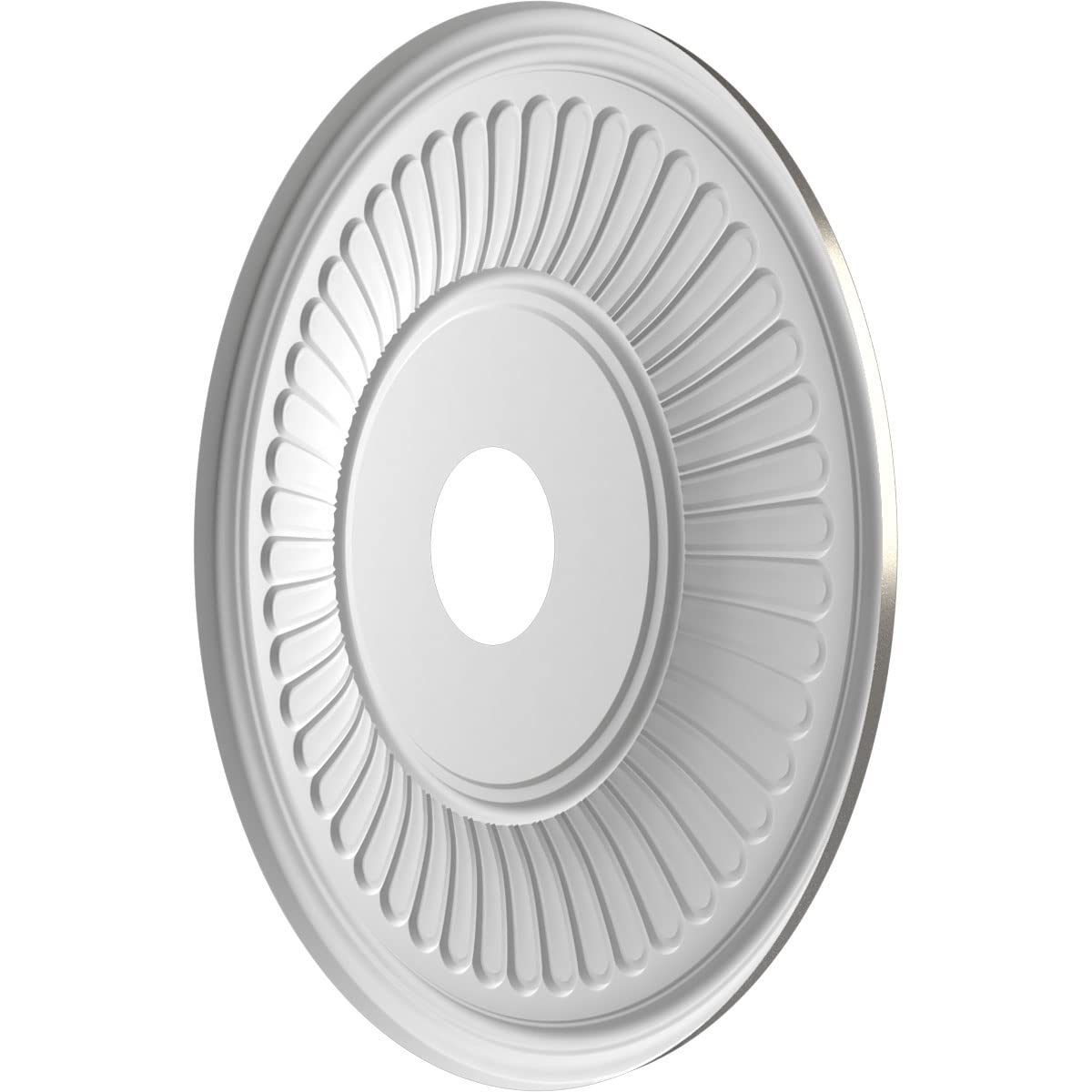 Ekena Millwork 19Od X 3 1/2Id X 1P Berkshire Thermoformed Pvc Ceiling Medallion (Fits Canopies Up To 8 3/8), Aged Dark Steel