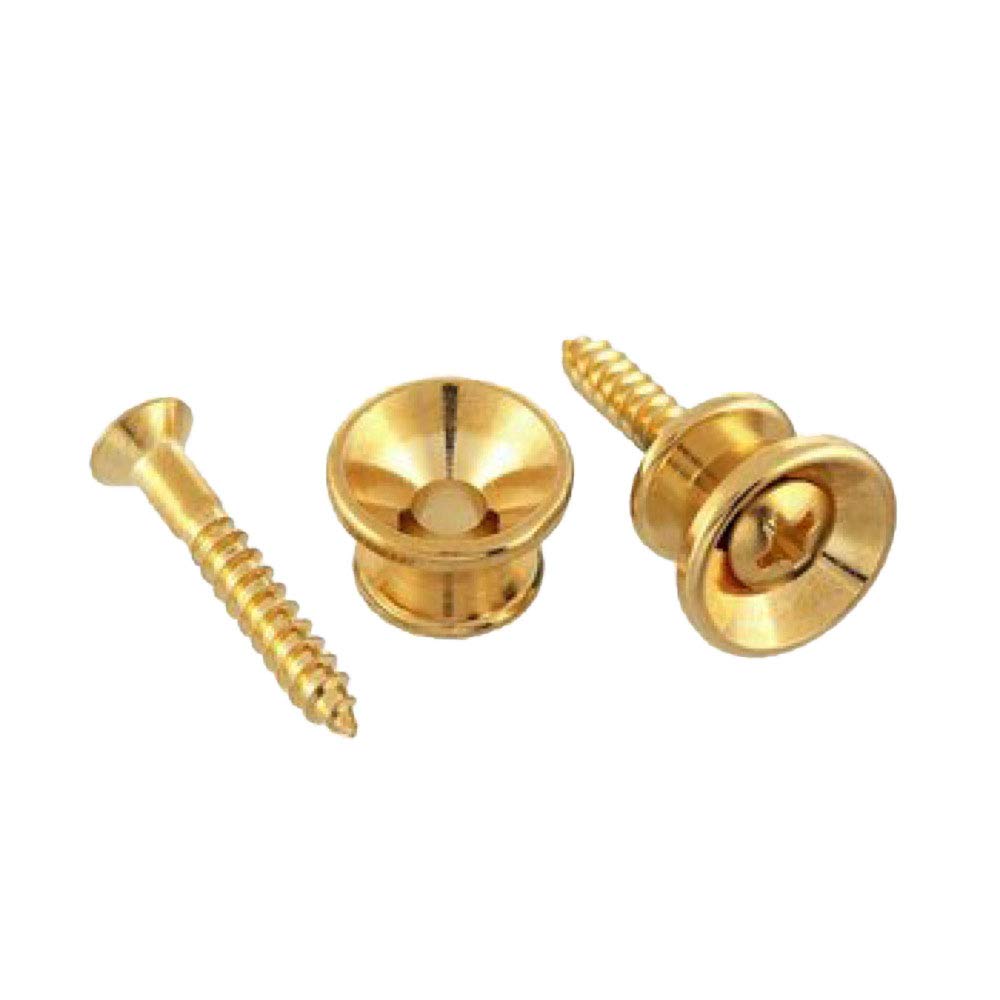 Allparts AP 0670-002 Strap Buttons Replacement and Small Parts for Electric Guitar Gold Pack of 2