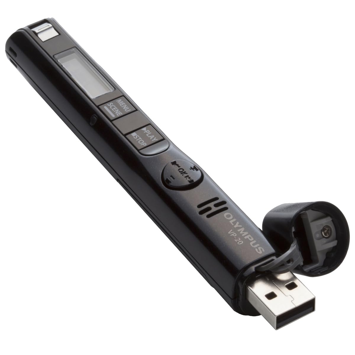 Om System Olympus Vp 20 Digital Voice Recorder With Stereo Microphones, Noise Canceling, Built In Direct Usb.