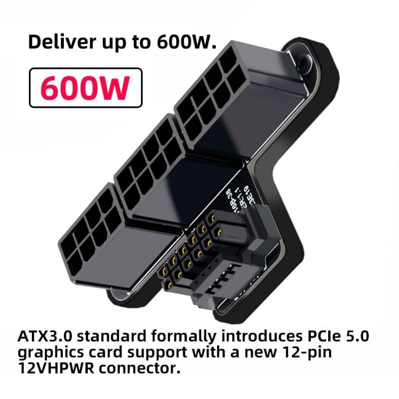 Cy Adapter 12Vhpwr Atx3.0 Pci E 5.0 Power Modular To Three Atx 8P Adapter For 4080 5090Ti 16Pin 12+4P Graphics Card (Up Angled 9