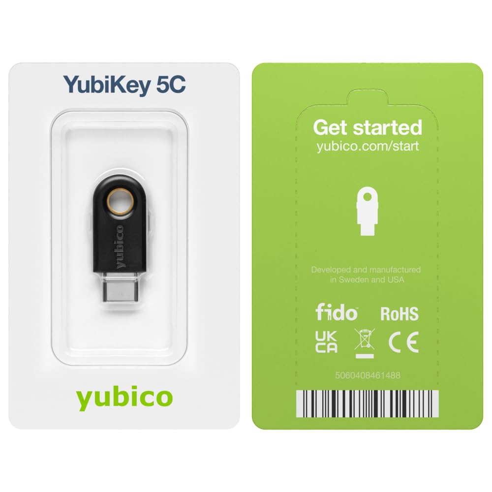Yubico Yubikey 5C   Two Factor Authentication Usb Security Key, Fits Usb C Ports   Protect Your Online Accounts With More Than A