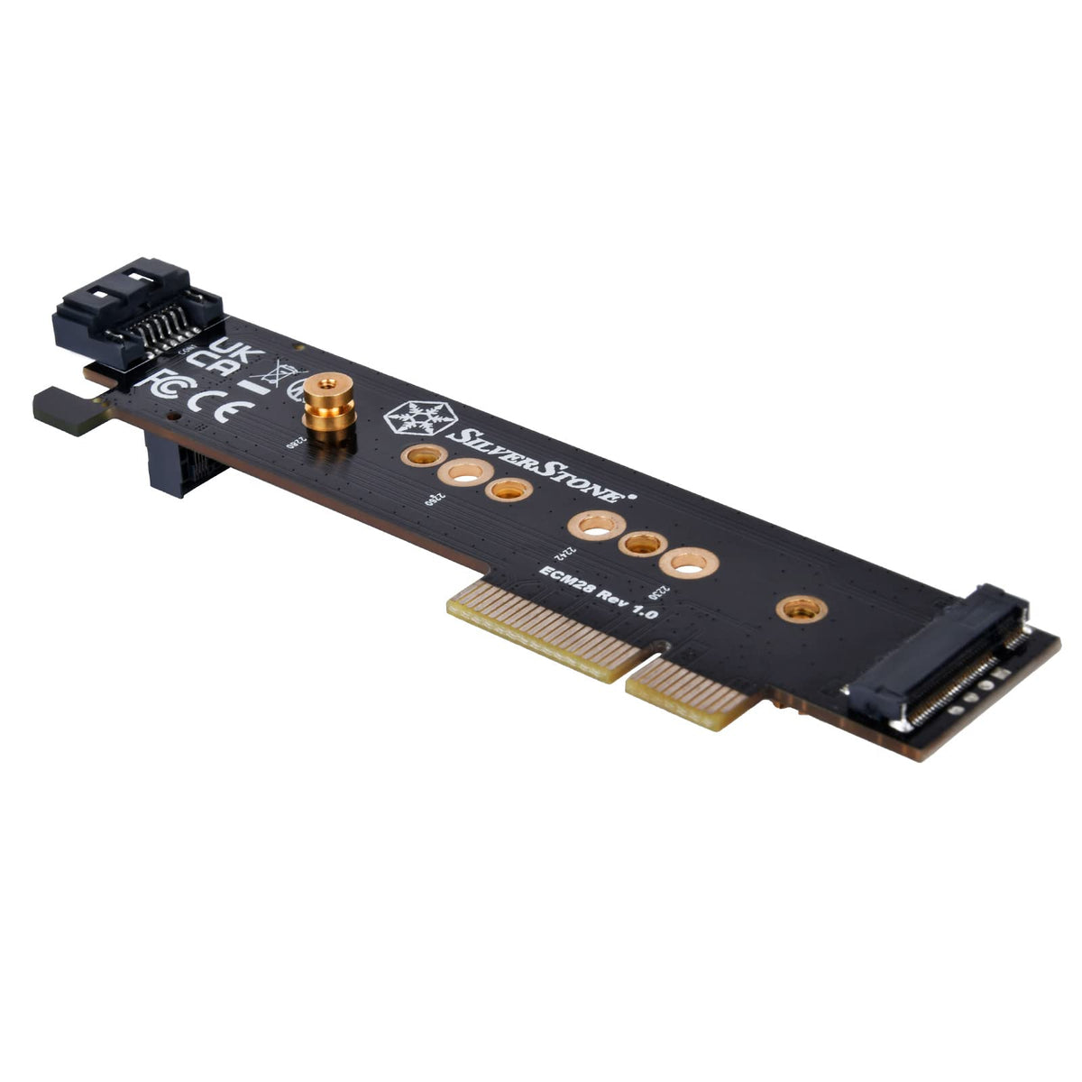 1 x NVMe & 1 x SATA M.2 SSD to PCIe x4 1U Adapter Card