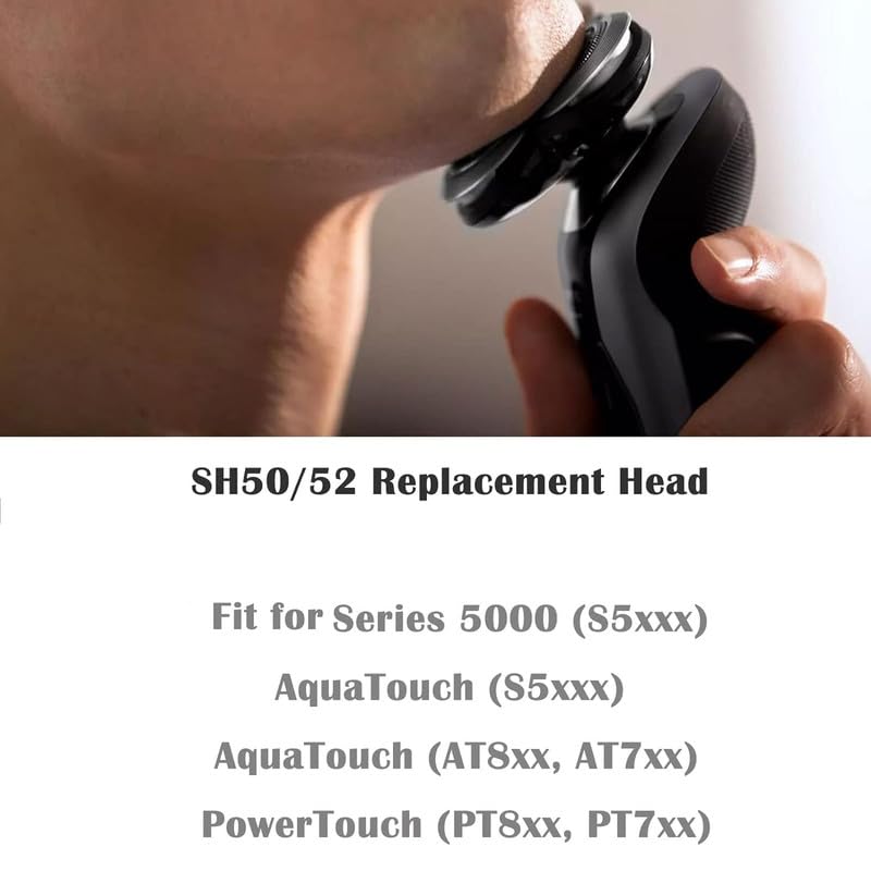 Suleto Sh50/52 Replacement Heads Compatible With Philips Series 5000 Shavers, Sh50 Shaving Head Part S5000 Electric Razor Head R