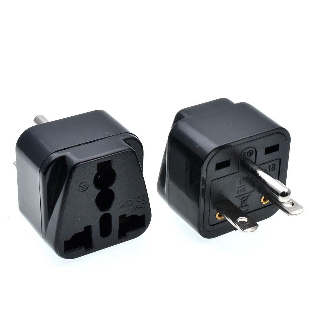 Tekit Black Nema 6 15P Universal Plug Adapter 110 250V 15A,Universal World To North American Us Nema 6 15P Electrical Plug Adapt