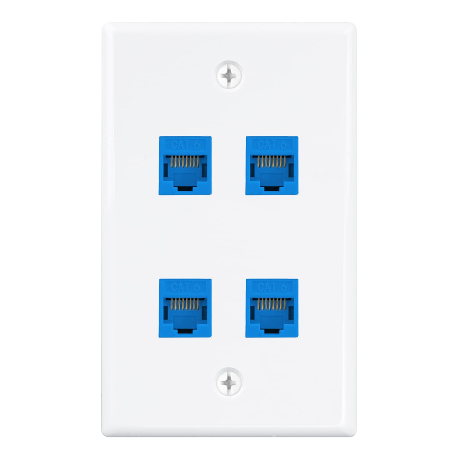 Iwillink (1 Pack) 4 Port Ethernet Wall Plate, Keystone Jack Wall Plate With Rj45 Keystone Inline Coupler Insert, Female To Femal