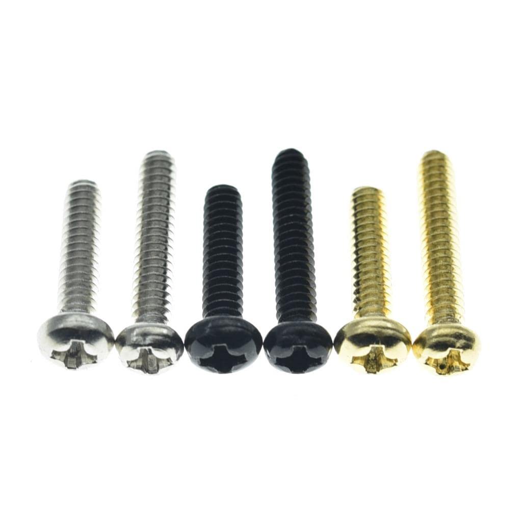 Kaish 20 Pack Stainless Steel American #6 32 3 Way/5 Way Selector Switch Mounting Screws For Stratocaster/Telecaster Black