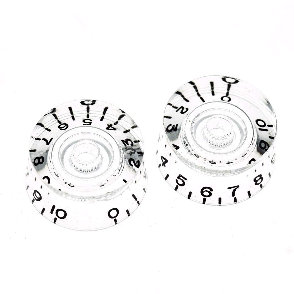 Dopro 2Pcs Usa(Imperial) Lp Guitar Speed Dial Knobs 24 Fine Splines Control Knobs For Usa Les Paul/Cts Pots Clear