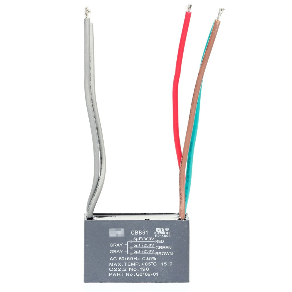 5 Wire Ceiling Fan Capacitor Cbb61 5+5+5Uf 250V 300V Ac 50/60 Hz Power Relay Replacement