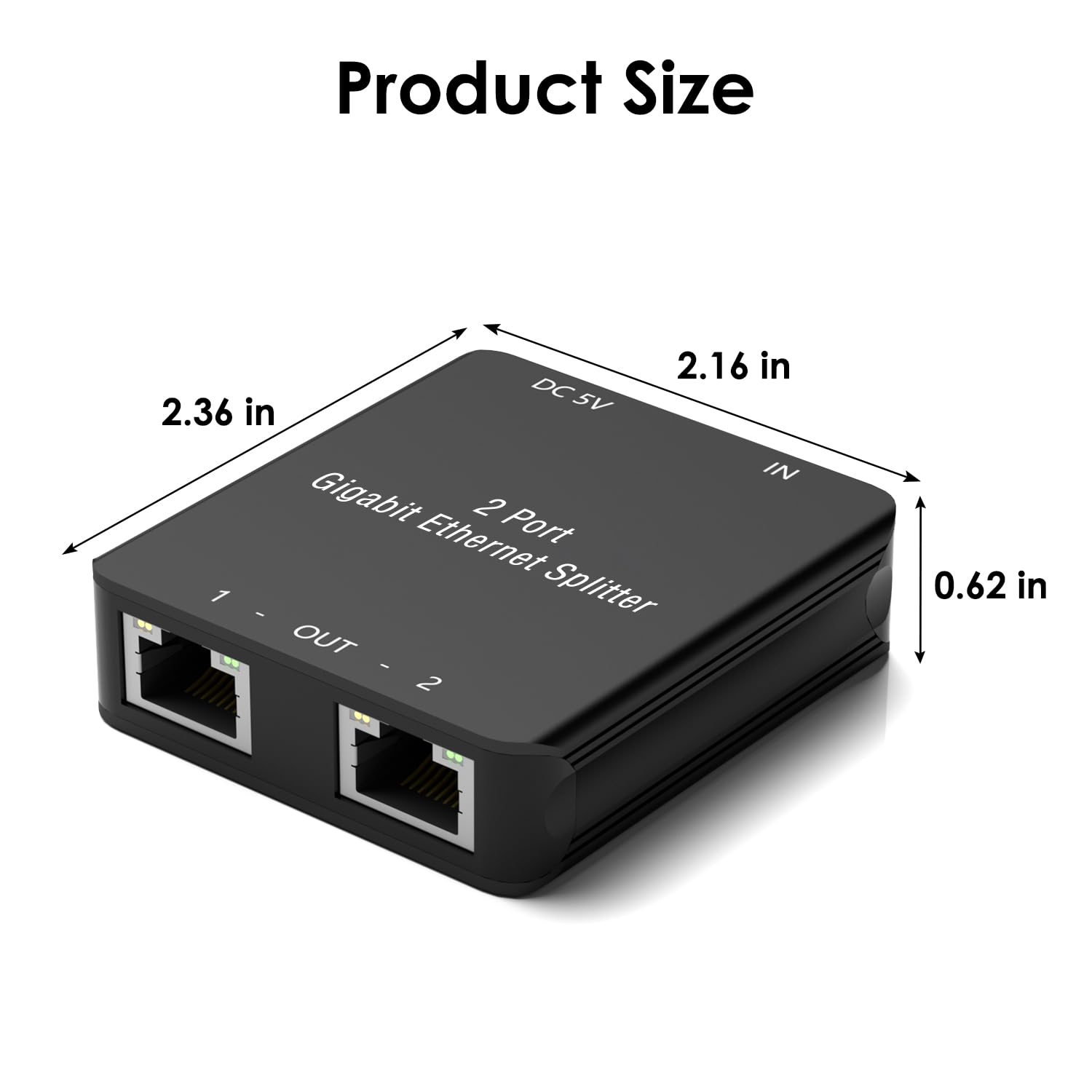 Rj45 Ethernet Splitter Rj45 Splitter High Speed 1000Mbps Network 1 In 2 Out (2 Devices Networked Simultaneously) Rj45 Ethernet Coupler Splitter For Cat5/Cat5E/Cat6/Cat6A/Cat7/Cat8 Internet Cable