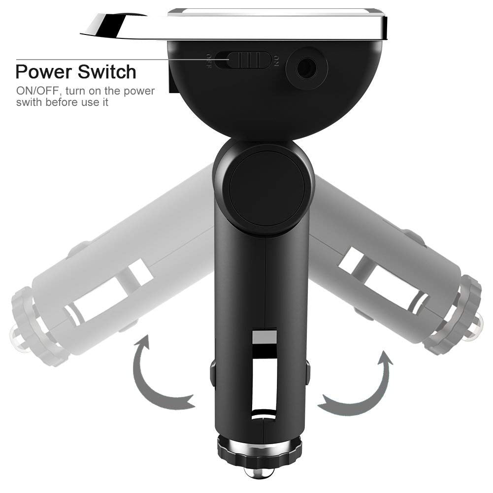 Bluetooth Fm Transmitter For Car, Wireless Car Radio Adapter With 1.4'' Color Screen For Hands Free Calls Support Usb Charger Si