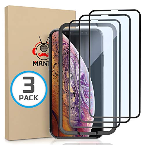 Manto Screen Protector For Iphone 11 Pro Max, Iphone Xs Max 6.5 Inch, Full Coverage Tempered Glass Protector Film, 3D Touch, Ant