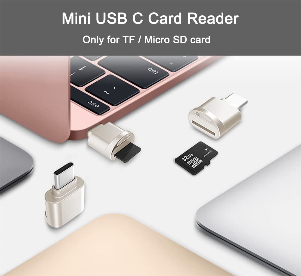 Micro Sd Card Reader, Usb C To Sd Card Reader, Type C Tf Memory Card Reader With Usb C To Usb Adapter, Mepsies Usb Otg Card Read