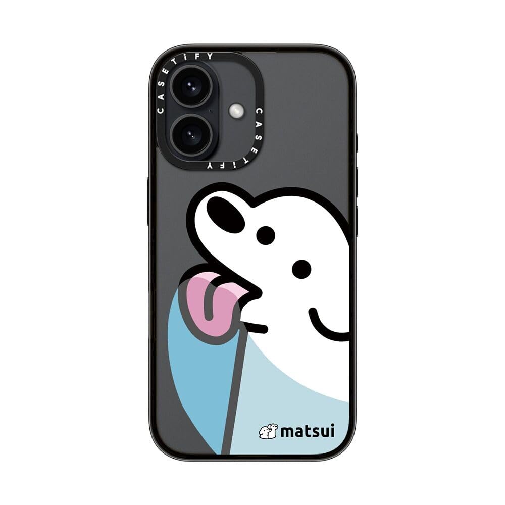 Casetify Compact Case For Iphone 16 [Lightweight / 4 Ft. 2X Military Grade Drop Protection/Slim]   Lick   Clear Black