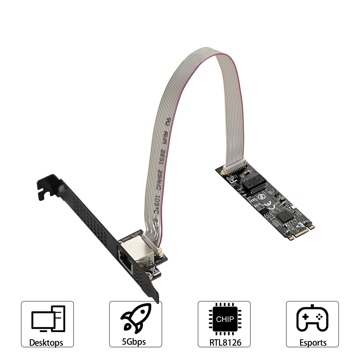 Io Crest M.2 M Key Pci E 3.0 Interface Single Port 5.0 Gigabit Etherne ...