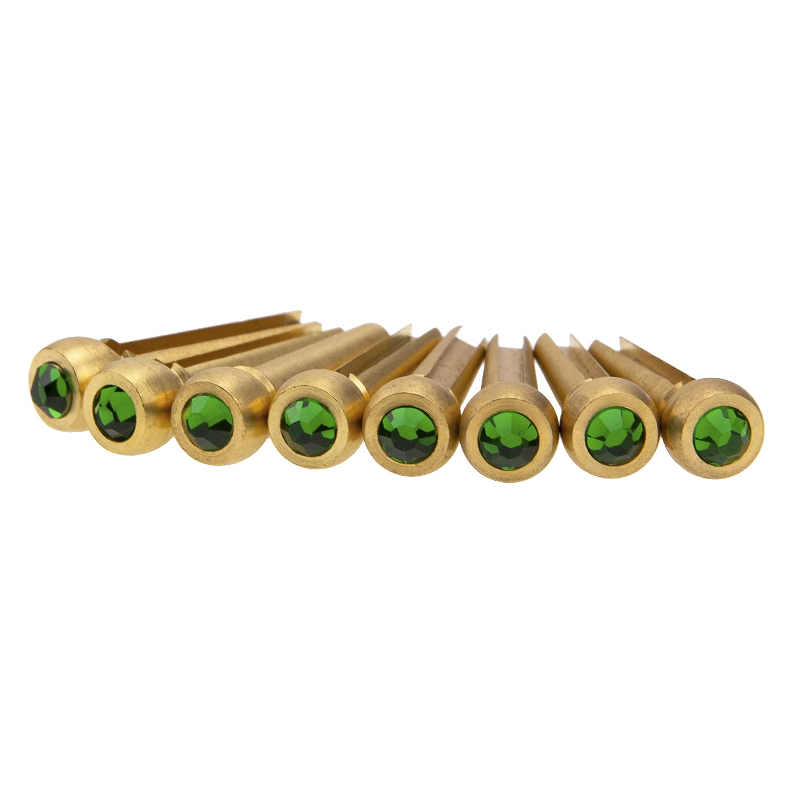 8Pcs Yootones Guitar Bridge Pins Solid Brass String Pegs End Pins With Crystal Head Compatible With Folk Acoustic Guitar Music I