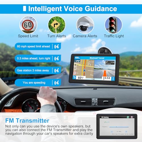 Gps Navigator For Car Truck Rv, Latest 2025 Map, 7 Inch Touch Screen Real Voice Spoken Turn By Turn Direction Reminding Navigati