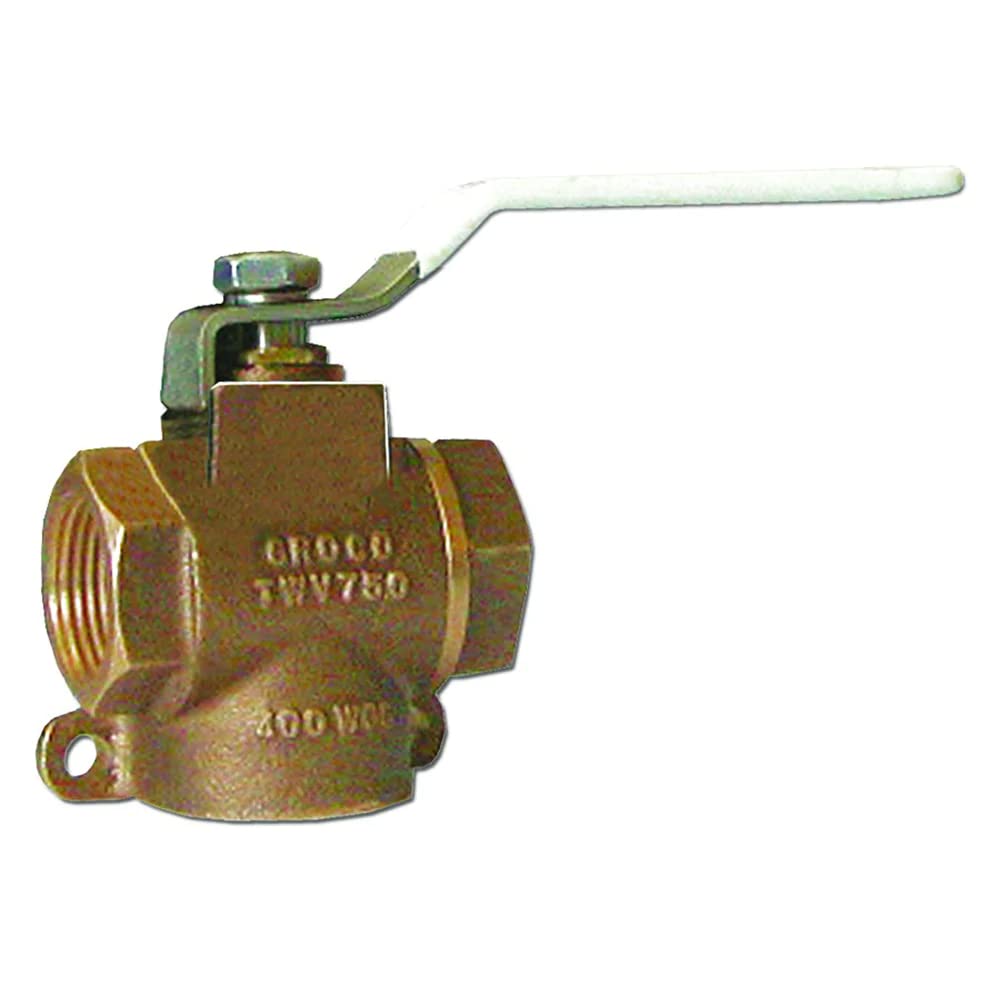Groco 1-1/2'' Npt Bronze 3-Way Valve,WBIASB000N9O9C8