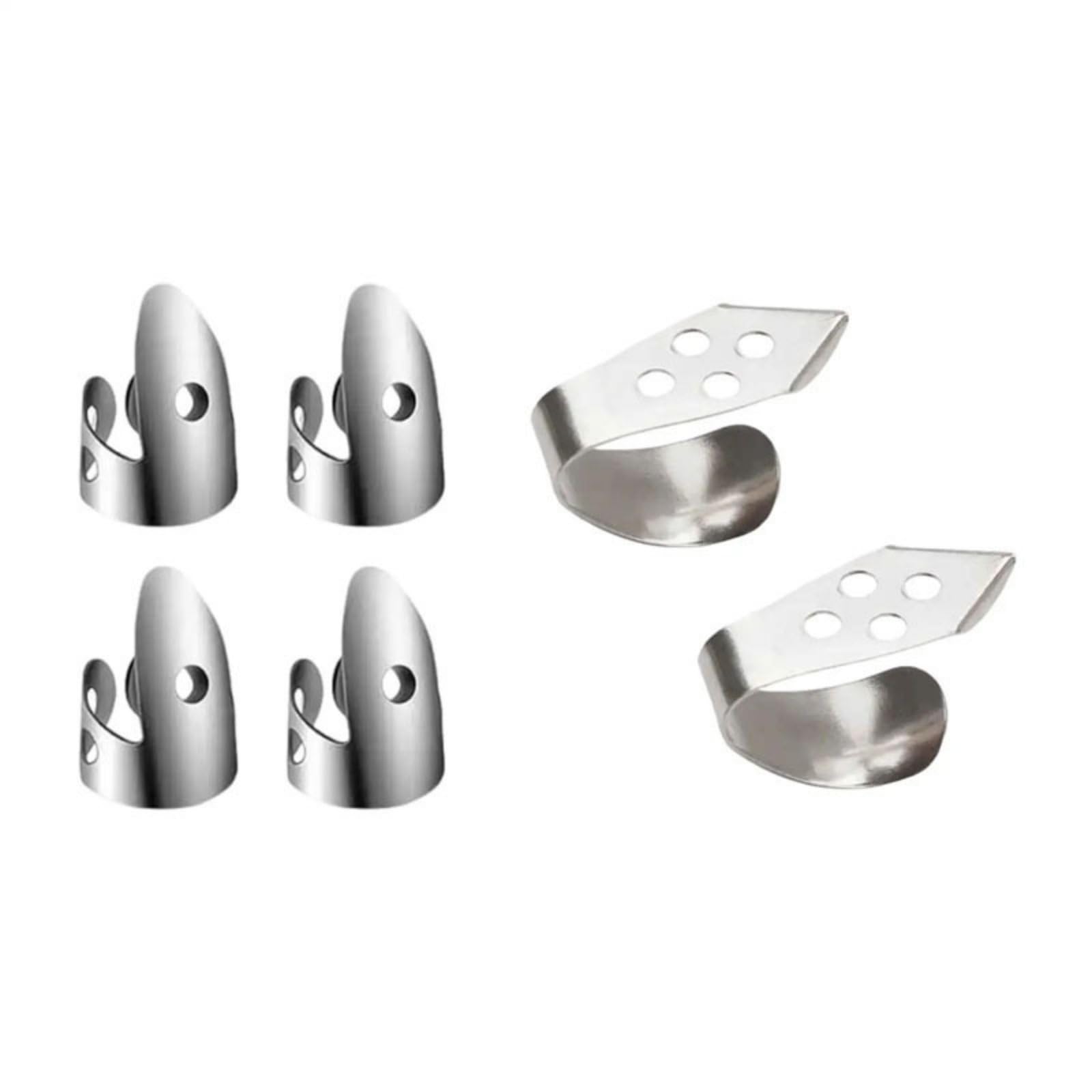 Snappsy 6 Pieces Stainless Steel Finger Picks LongLasting Metal Finger Pick Set Ergonomic Guitar Pick Comfortable Grip Easy To