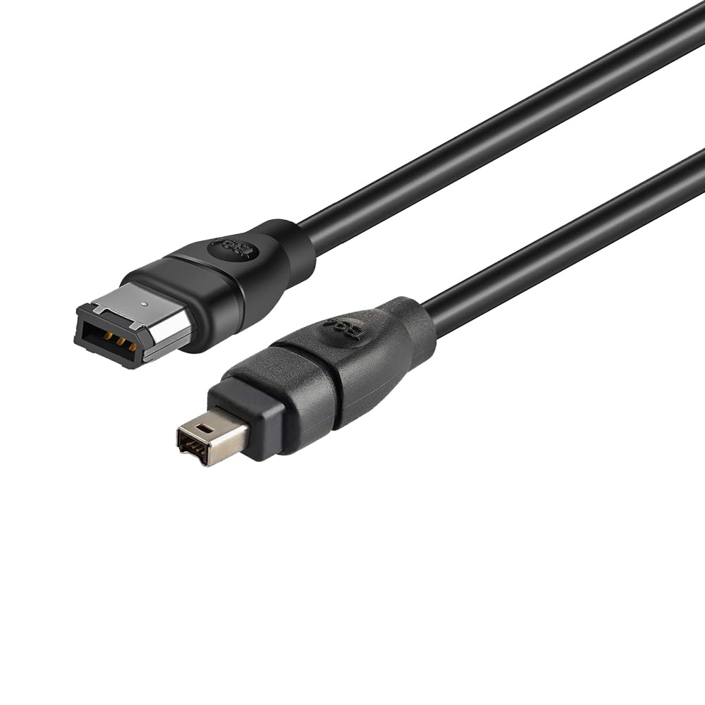 Herfair Firewire Cable Ieee 1394 6Pin To 4Pin Wire Firewire 400 Cable For Dv Camera Camcorder (6Ft, Firewire 400 6Pin To 4Pin)