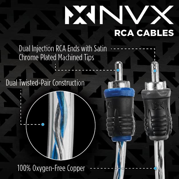 Nvx True 1/0 Gauge Awg 100% Ofc Complete Amplifier Wiring Kit With 2 Channel Rca Cable   Xkit02