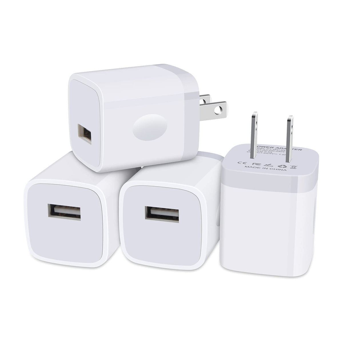 Iphone Charger Block, Plug In Phone Charger, Sicodo 4Pack Single Port Usb Wall Charger Fast Charging Adapter Cube Box For Iphone