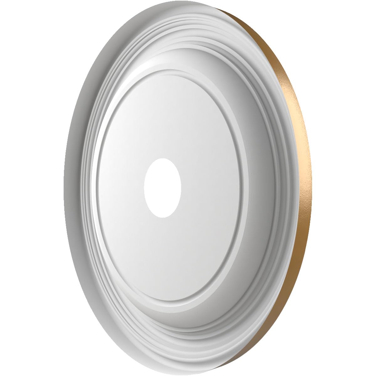 22Od X 3 1/2Id X 1 1/2P Traditional Thermoformed Pvc Ceiling Medallion (Fits Canopies Up To 13 1/2), Metallic Gold Rush