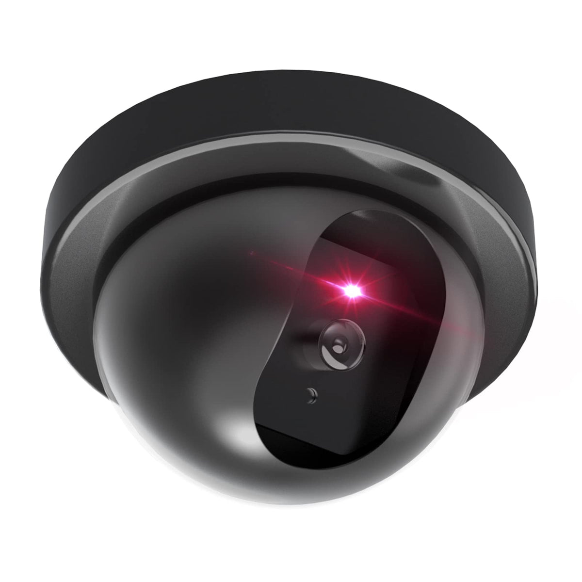 Wali Dummy Fake Security Cctv Dome Camera With Flashing Red Led Light With Security Alert Sticker Decals (Sd-1), Black