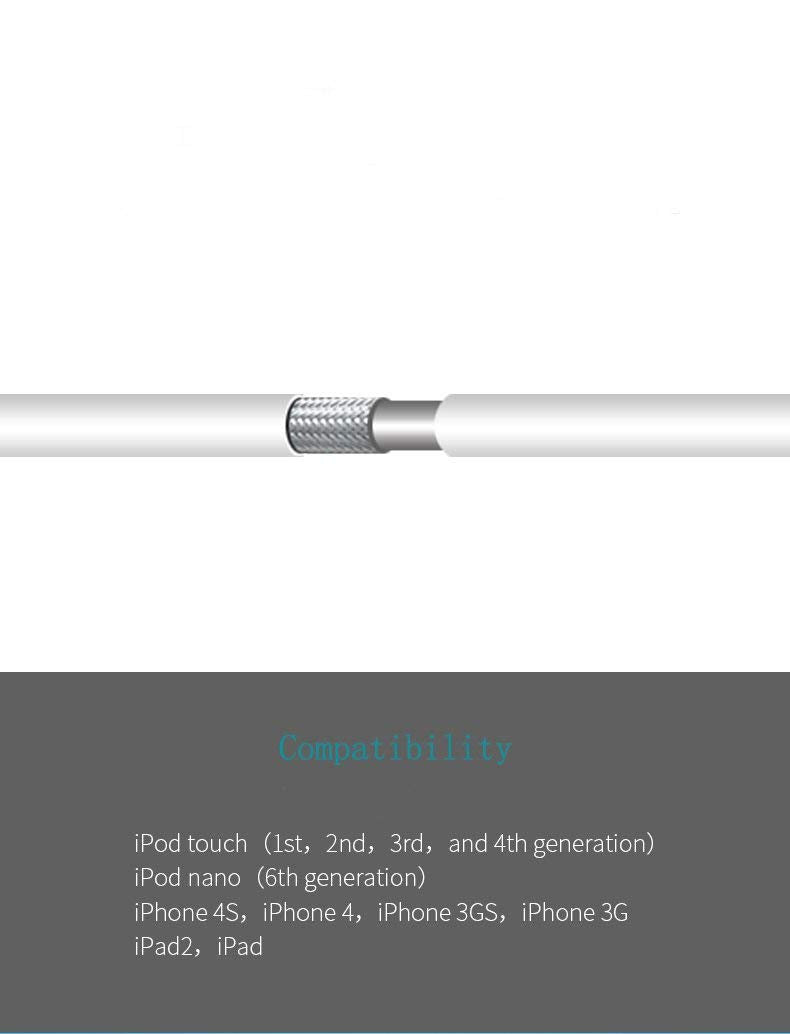 Trenro 2Pcs 30 Pin Usb Sync Charging Cable Cord Replacement For Old Apple Iphone 4/4S 3G/3Gs, Ipad 1/2/3,Ipod Nano/Ipod Touch