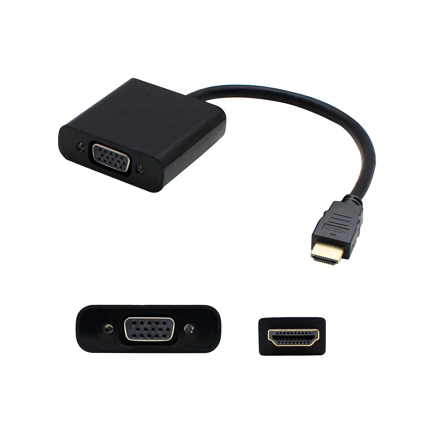 AddOn 8in HP H4F02UT#ABA Compatible HDMI Male to VGA Female Black Active Adapter Cable