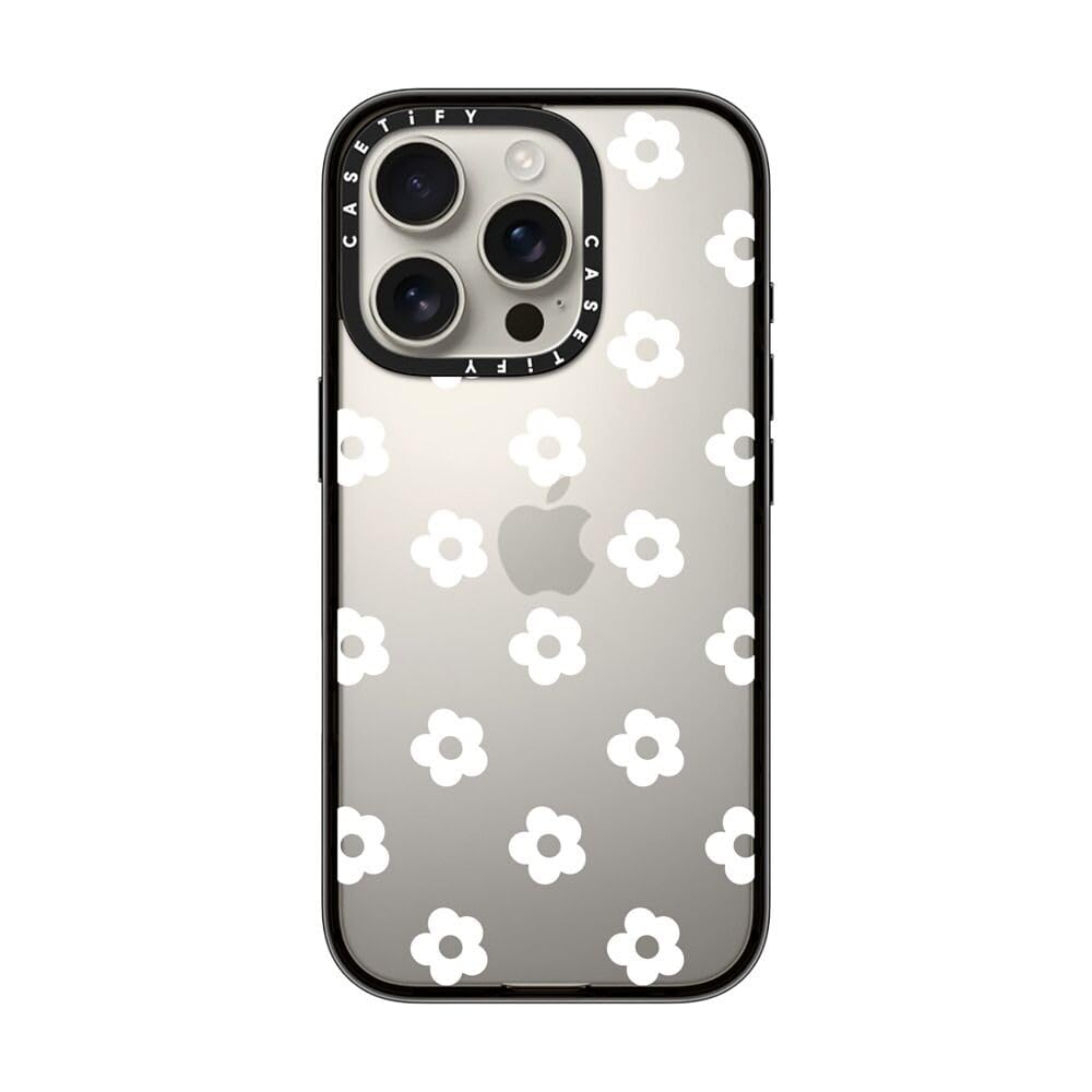 Casetify Compact Case For Iphone 16 Pro [Lightweight / 4 Ft. 2X Military Grade Drop Protection/Slim]   Ditsy Daisies   White   C