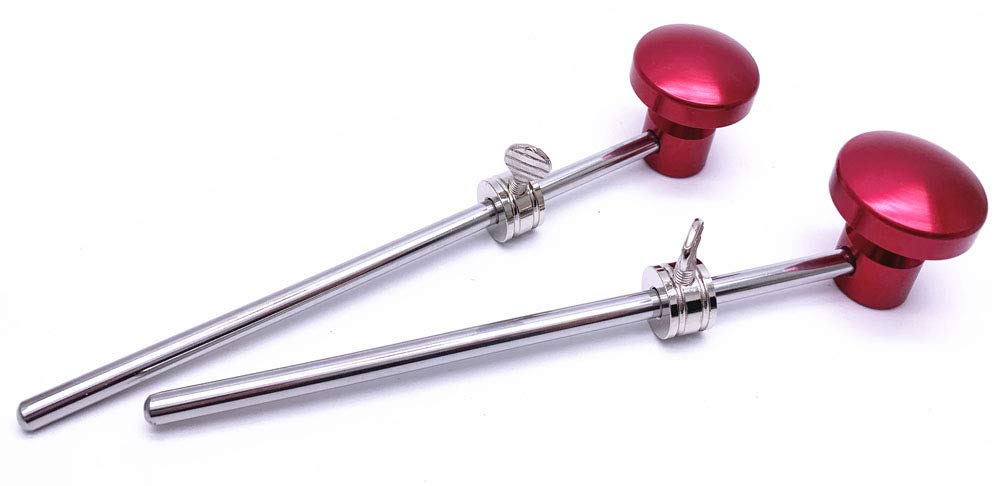 Jiayouy 2 Pieces Bass Drum Pedal Beater Aluminum Alloy Hammer Head Percussion Instrument Accessory Part Red 2