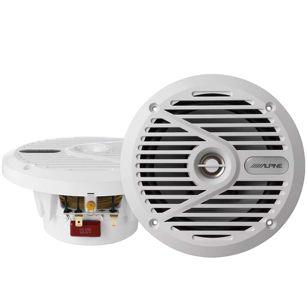 Alpine Sps M601W 6 1/2' Marine Coaxial 2 Way Speaker   White (Pair)