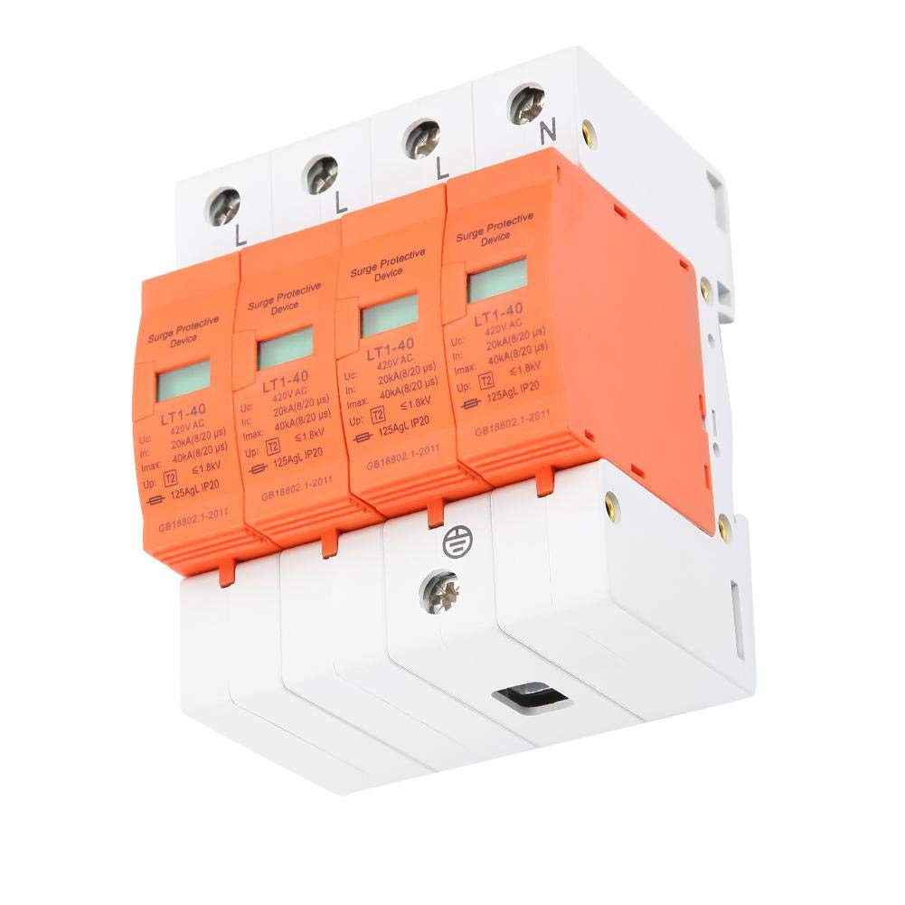 Oumefar 4 Pole Ac 420V House Protector 40Ka Low Voltage Arrester Device Din Rail Device For