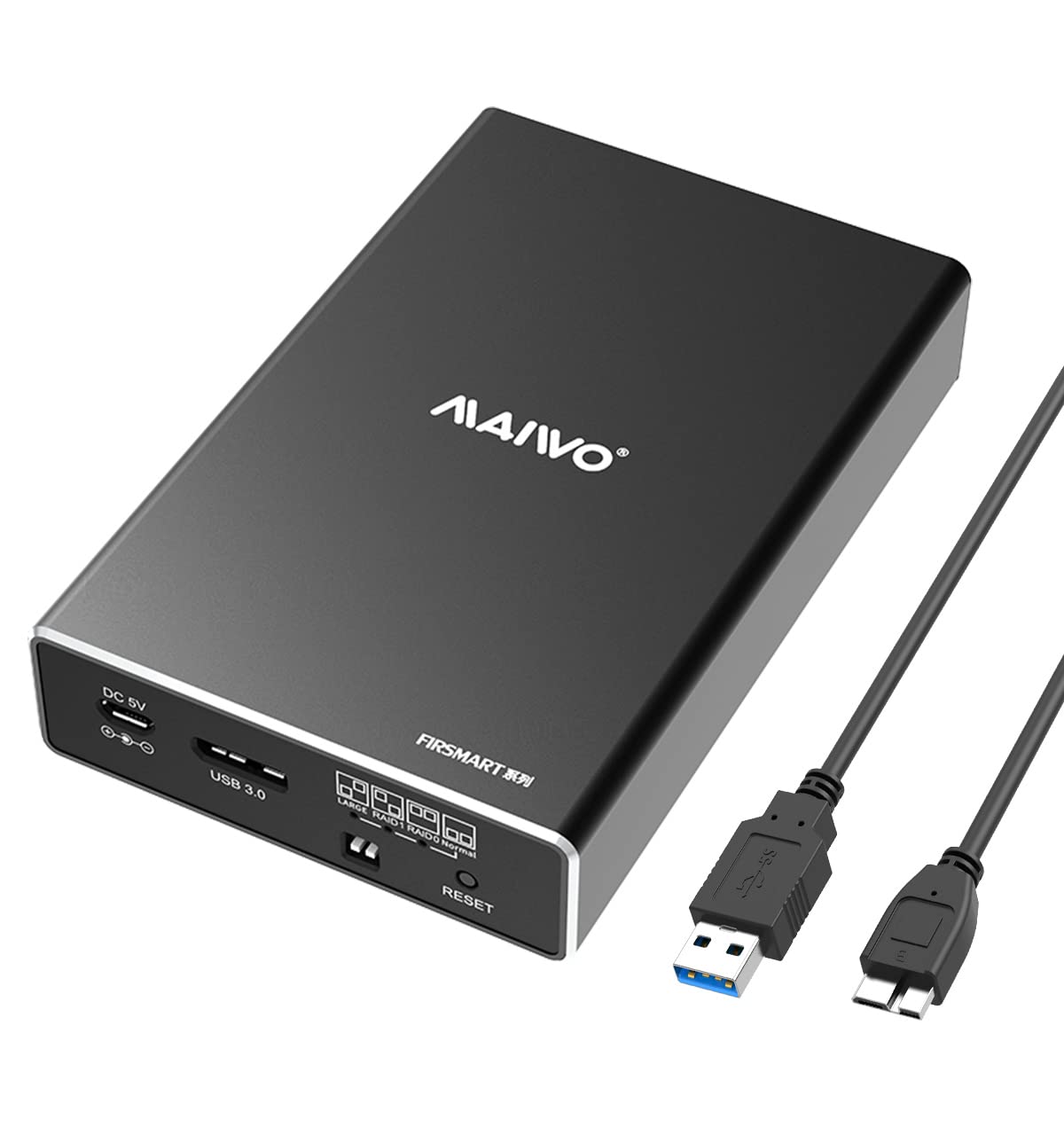 Maiwo Dual Bay Hard Drive Raid Enclosure For 2.5 Inch Sata Ssd Hdd, Raid 0/Raid 1/Jbod/Pm, Usb 3.0 6Gbps With Uasp, 16Tb Capacity, External Hdd Bay Aluminum