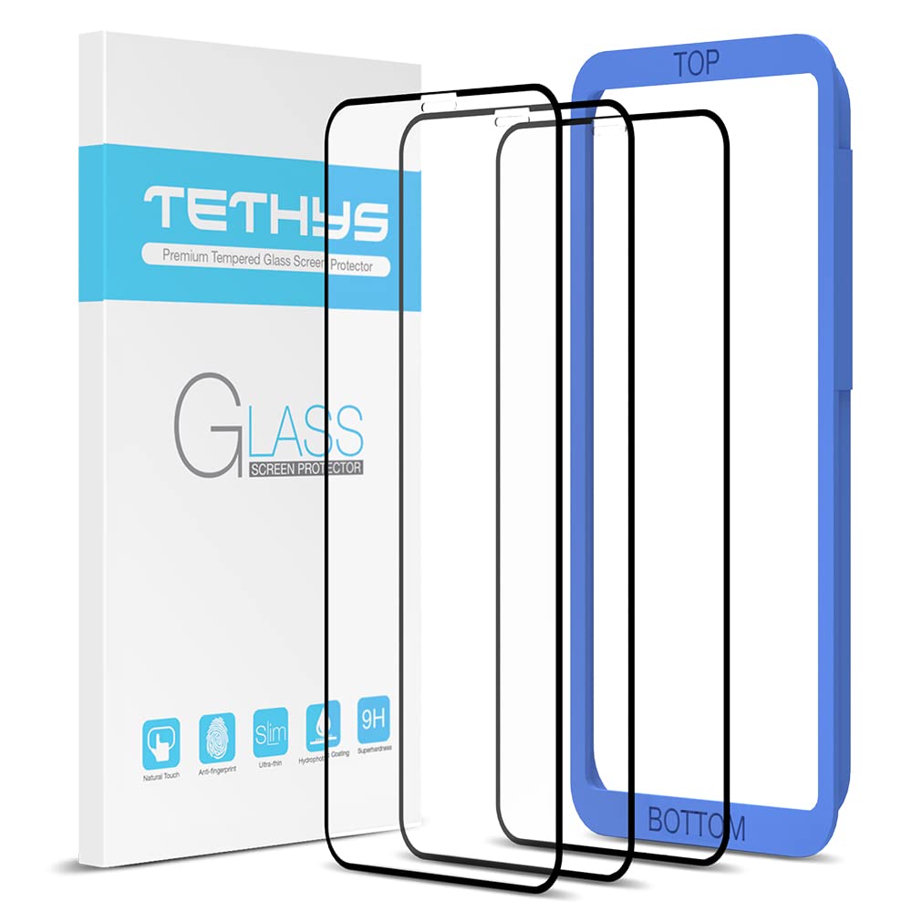 TETHYS Glass Screen Protector for iPhone 11 Pro/Xs - Edge to Edge Coverage, Full Protection - Pack of 3