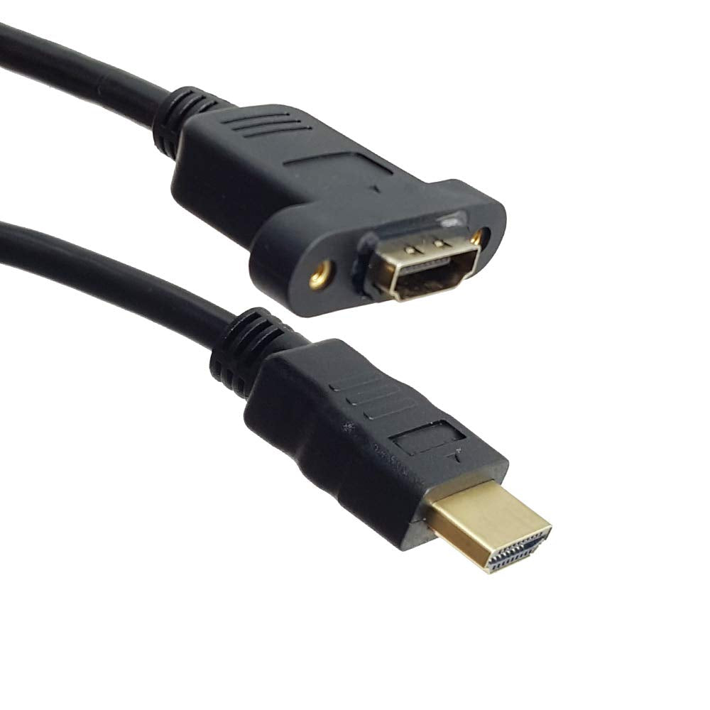 Seadream 20'' Panel Mount Hdmi Extension Cable, High Speed Hdmi Male To Female Extension Cable With Screw Nut 50Cm