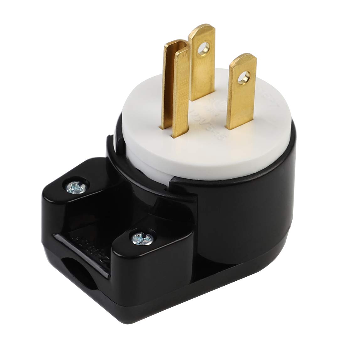 Right Angle Nema 5 15P 15A 125V Ac Plug, Etl Easy Assembly 90 Degree Usa Canada Male Diy Rewirable 12 Directions Adjustable Ac C