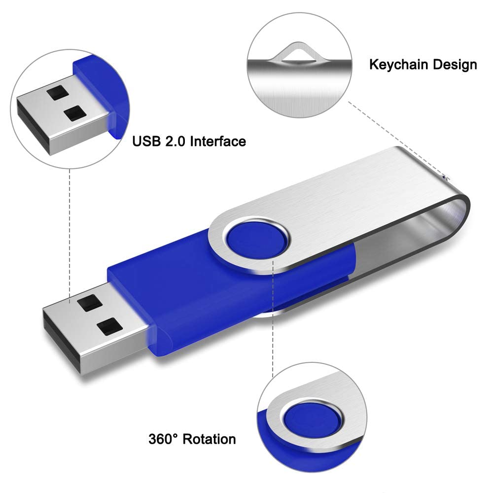 Aiibe 32Gb Flash Drive 50 Pack Usb Flash Drive 32Gb Thumb Drive Bulk Usb 2.0 Memory Stick Usb Stick Usb Drive 32Gb Jump Drives Wholesale, Blue
