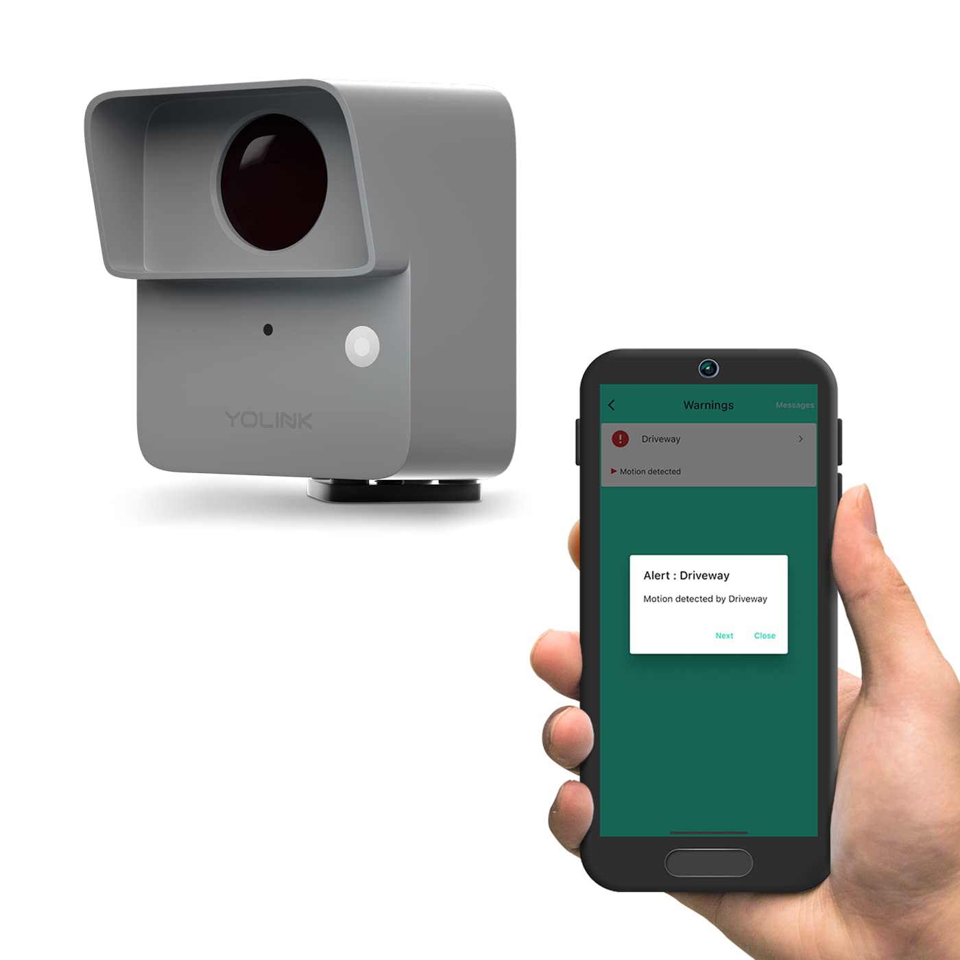 YoLink LoRa Smart Outdoor Motion Detector Sensor, Driveway Alert, Property Invasion/Tresspassing Detector, 1/4 Mile Open Air Ran