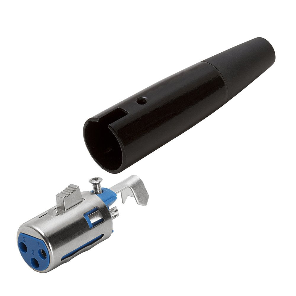 Cmple   3 Pin (Female) Xlr Microphone Connector, Metal Audio Cable For Microphones, Mixers, Electric Drums, Mic Speaker   Black