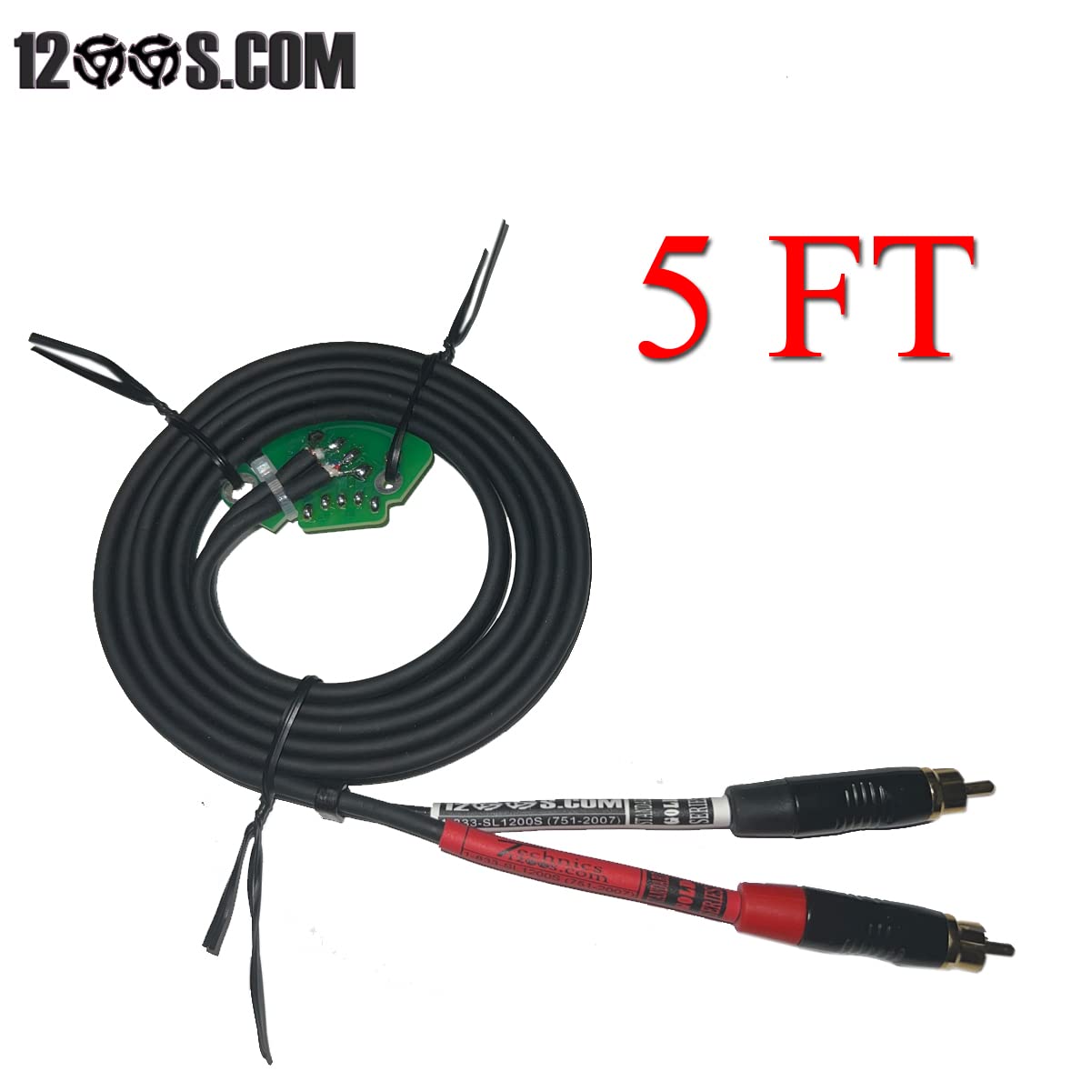 Technics 1200 1210 Gold Tip Rca Phono Cables With Internal Ground Pcb (Rcas Rcas)