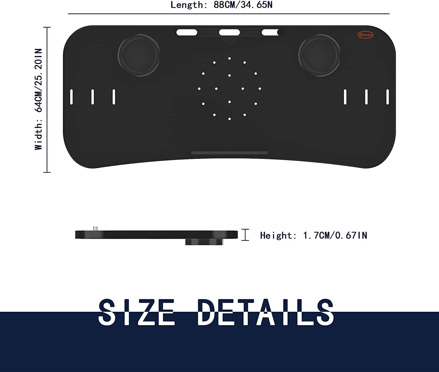 Qsxou Treadmill Desk Attachment 36 Inches Tread Tray Workstation, Laptop Stand Holder For Notebooks, Tablets, Phone,Cup,Ergonomi