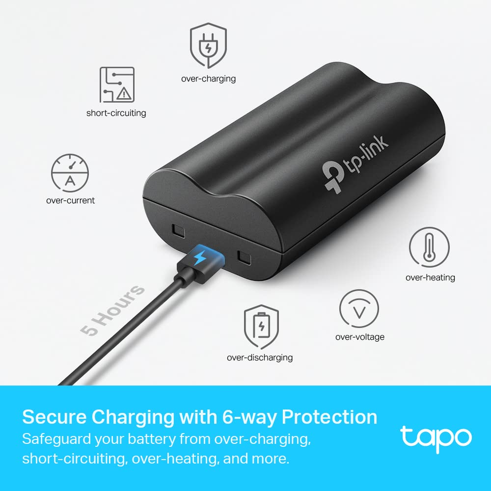 Tp Link Tapo Battery Pack, Rechargeable 6700Mah Large Battery Capacity, Compatible With Tapo C420 And Tapo C400, Charging Protec