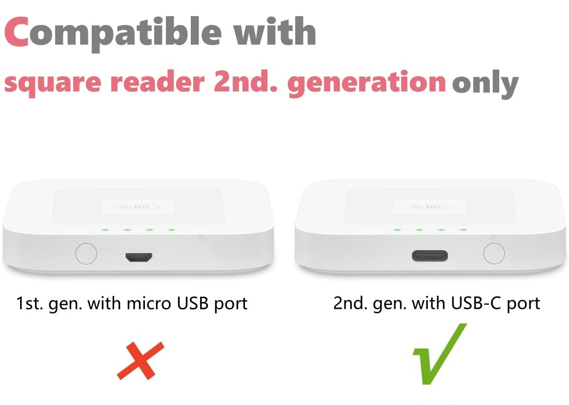 Square Dock Compatible With Square Reader 2Nd Generation, Holder Stand For Square Card Reader 2Nd Gen., With Smart Anti Sleep Bu