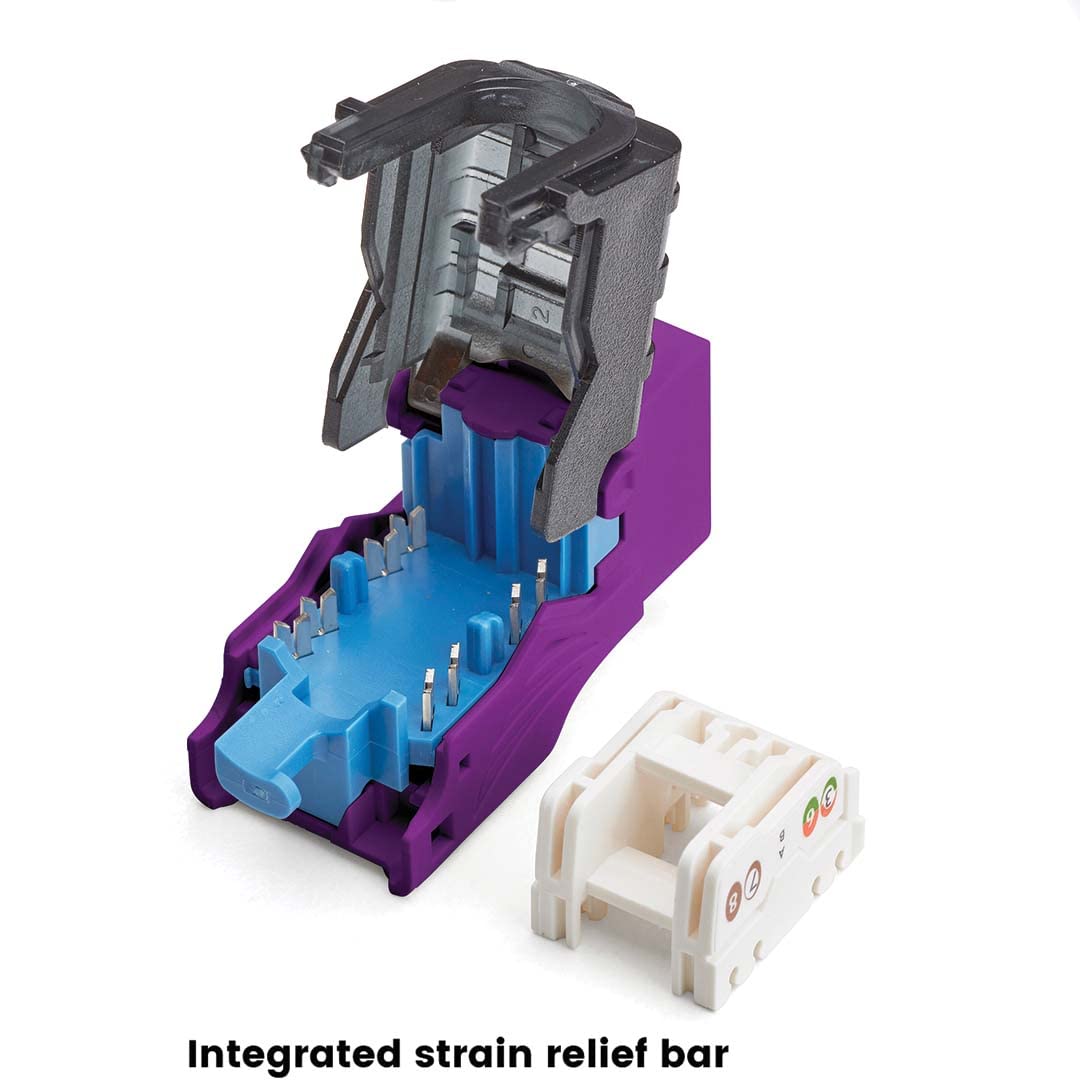 Truecable Cat6A Toolless Keystone Jack, Unshielded (Utp), Poe++ (4Ppoe) 100W, Ul Listed, Etl Verified, Ansi/Tia Certified, Modular Rj45 Female, Purple, 6 Pack