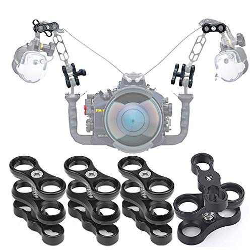4 Pcs 1 Aluminum Ball Clamp Mount for Underwater Diving Light Arms Tray System, Photography Diving Camera