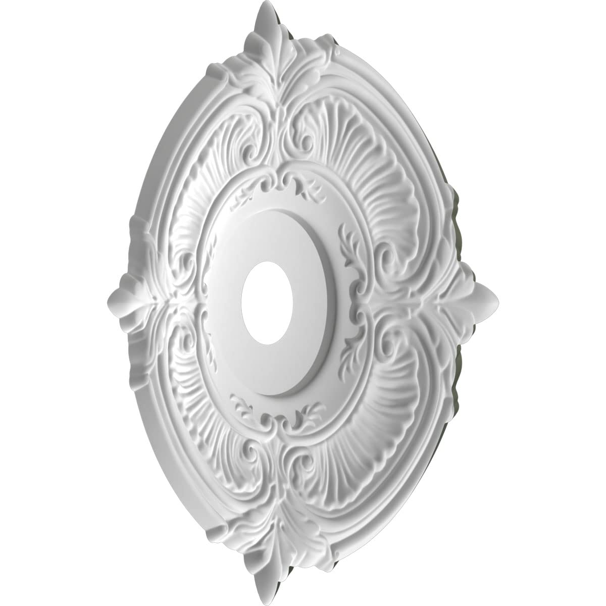 22Od X 3 1/2Id X 1P Attica Thermoformed Pvc Ceiling Medallion (Fits Canopies Up To 7 3/4), Ultracover Satin Hunt Club Green