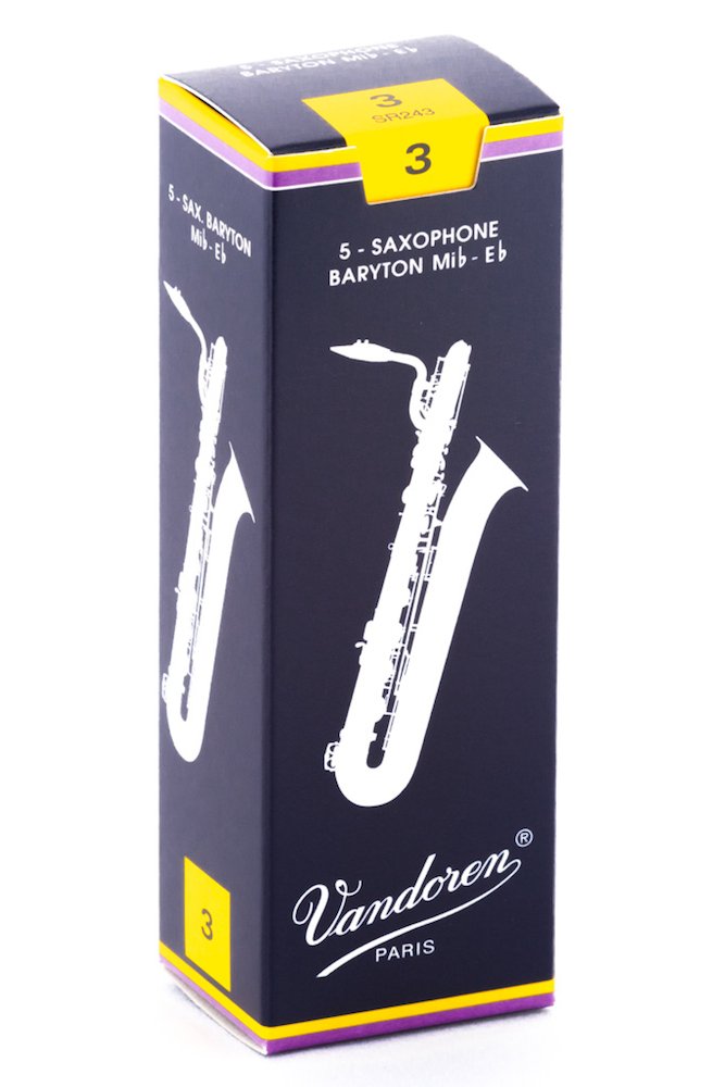 Vandoren Sr243 Bari Sax Traditional Reeds Strength 3; Box Of 5